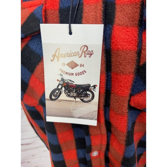 American Rags 1984 Premium Goods Blue Red Checkered Button Up Men’s Size Medium - Picture 6 of 8